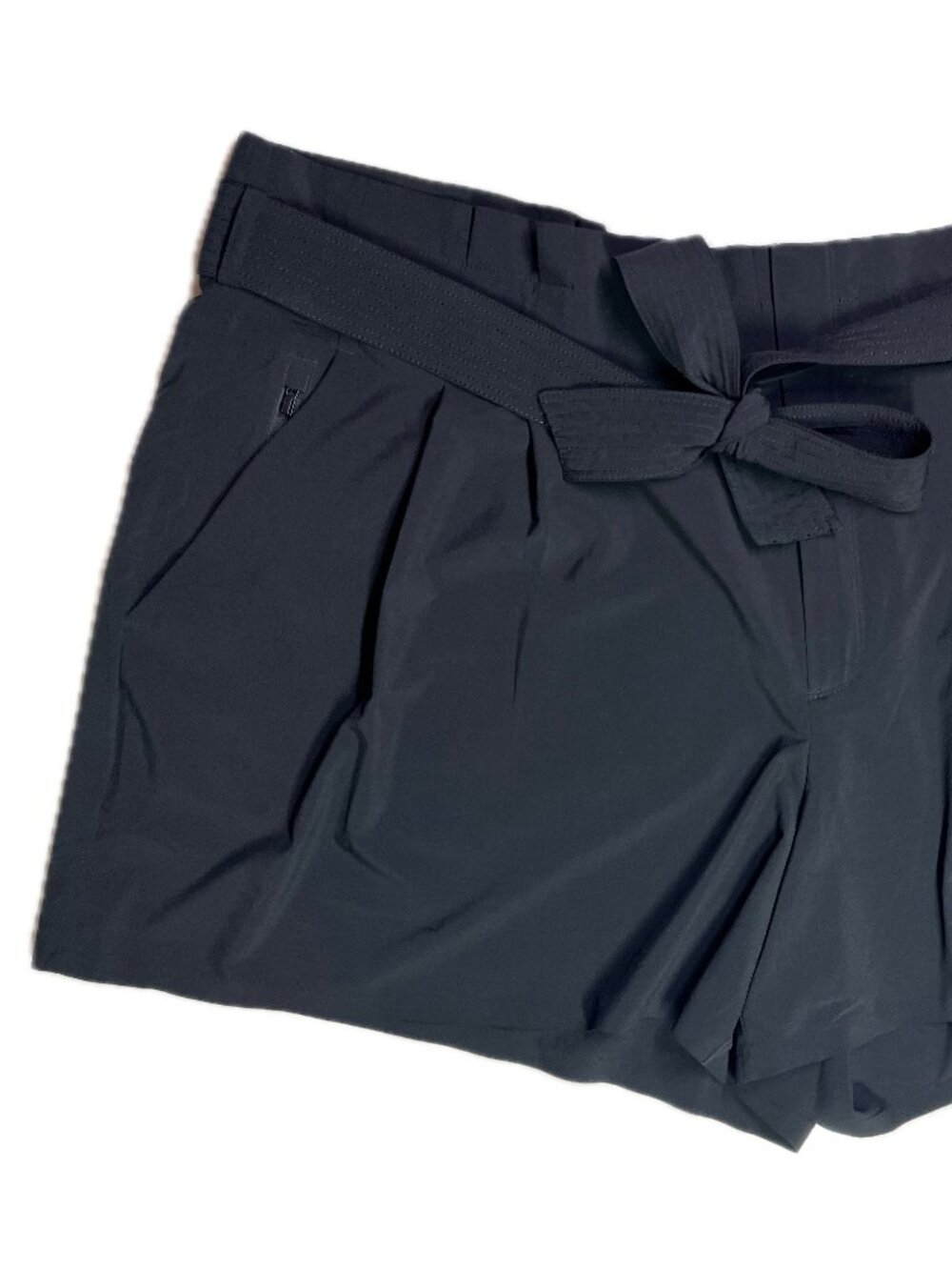 Athleta Size 26 Skyline Short II Black Paperbag Waist Sash Tie
